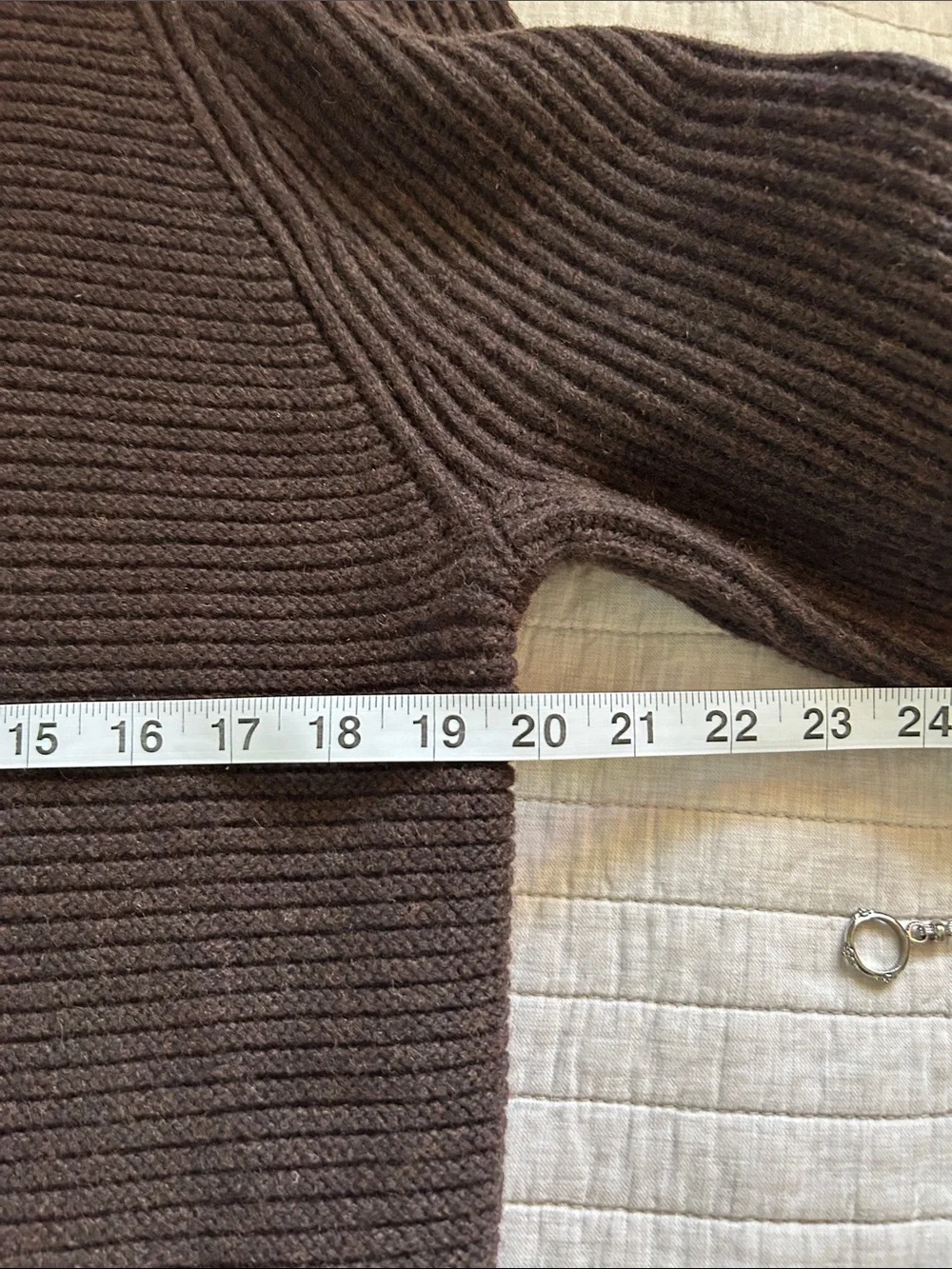Banana republic men’s Nino Mock-Neck brown ribbed wool Sweater M
